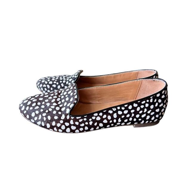 J. CREW Cora Leopard Calf Hair Smoking women’s size 8 Flats - Picture 2 of 8